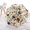 1pc Dog-themed fabric with bones and paw prints. Umbrella with Plastic Handle,Suitable for All Seasons UmbrellaPT593