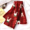 Elk Christmas Scarf for Female Students Korean Version Double Sided Wool Knitted Jacquard Warm Scarf As A Gift