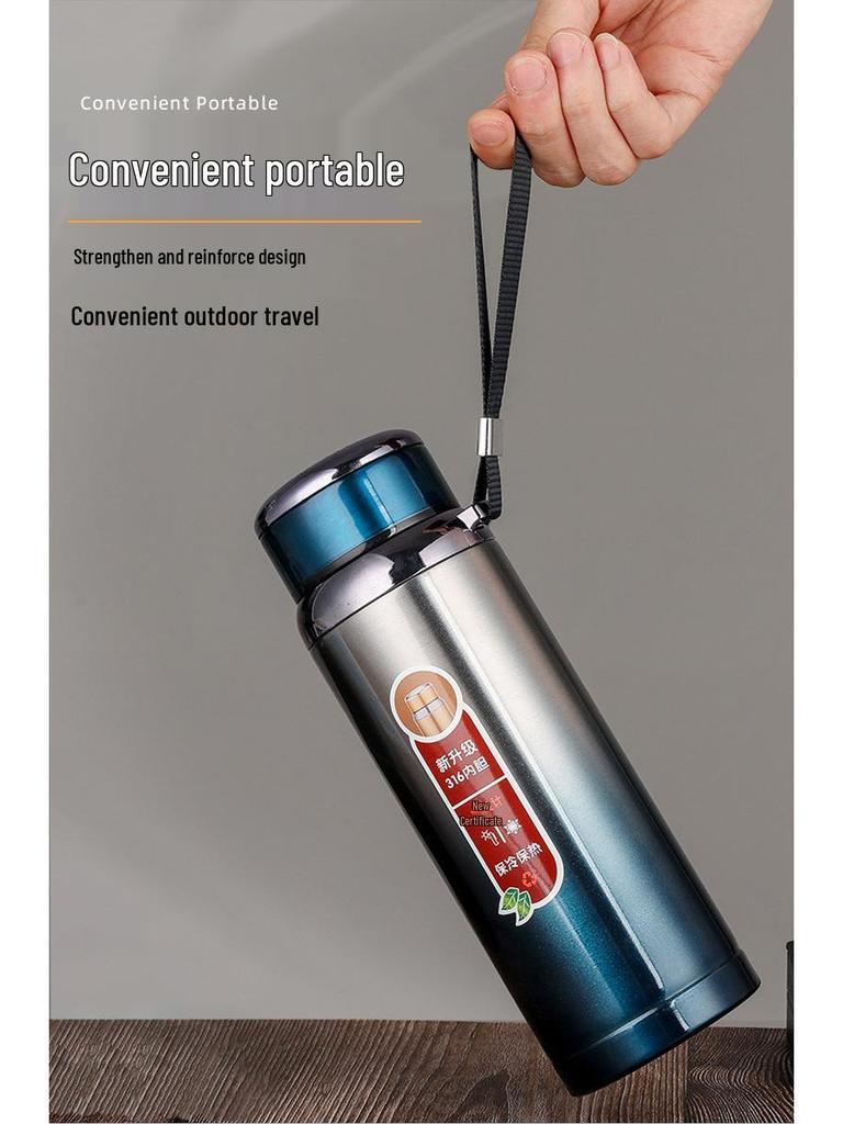 316 Stainless Steel Insulated Water Bottle - Large Capacity Star Design, Portable for Men & Women, Perfect for Tea & Outdoor Sports