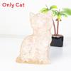Crystal Cat Resin Decor With Fortune Symbol For Office Desk Enhancements