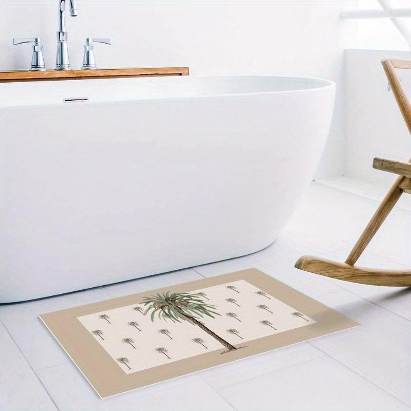 Scandinavian Ins Style Tropical Palm Tree Printed Carpet Entrance Doorway Non Slip Water Absorbent Doormat Home Decor