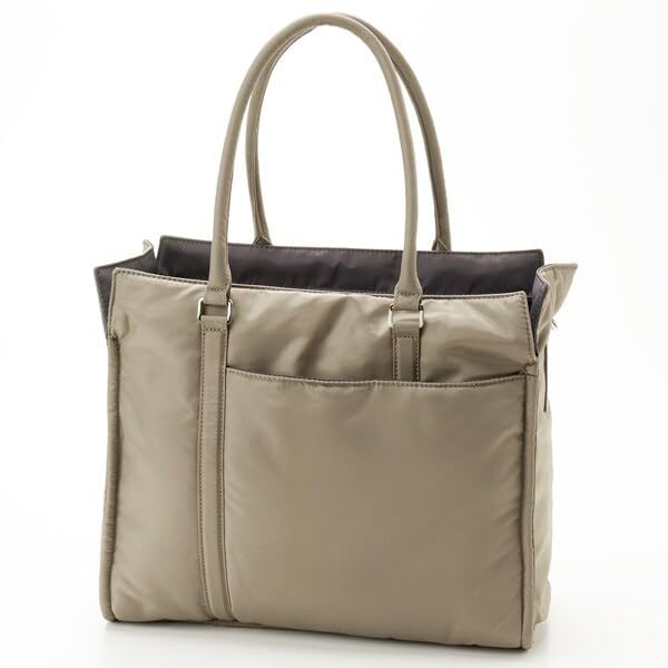 Tote Twill Square Medium Beige [Isaac] Bag, Nylon, Tote, Size, (21)