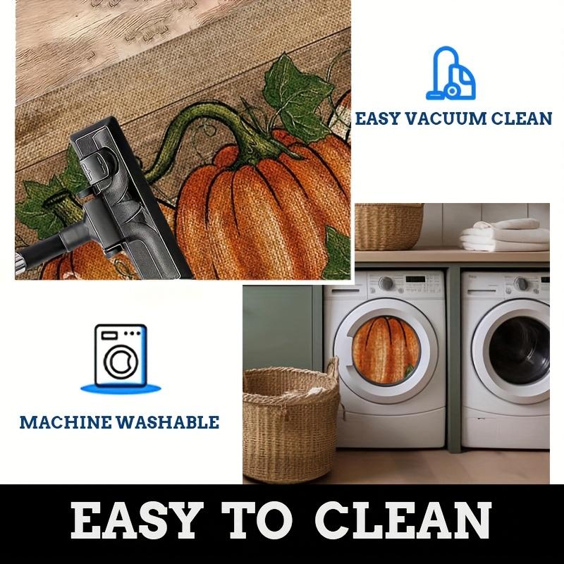 1pc Autumn Pumpkin Rectangular Thanksgiving Doormat, Non-slip And Washable Polyester Doormat, Flannel Material Is Soft, Comfortable And Easy To Clean,