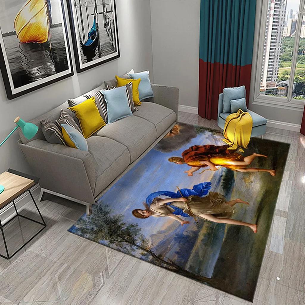 3D Ancient Greek Mythology Carpet for Non-slip Doormat Kitchen Bathroom Mat Living Room Floor Carpet Welcome Bedroom Decor Rugs