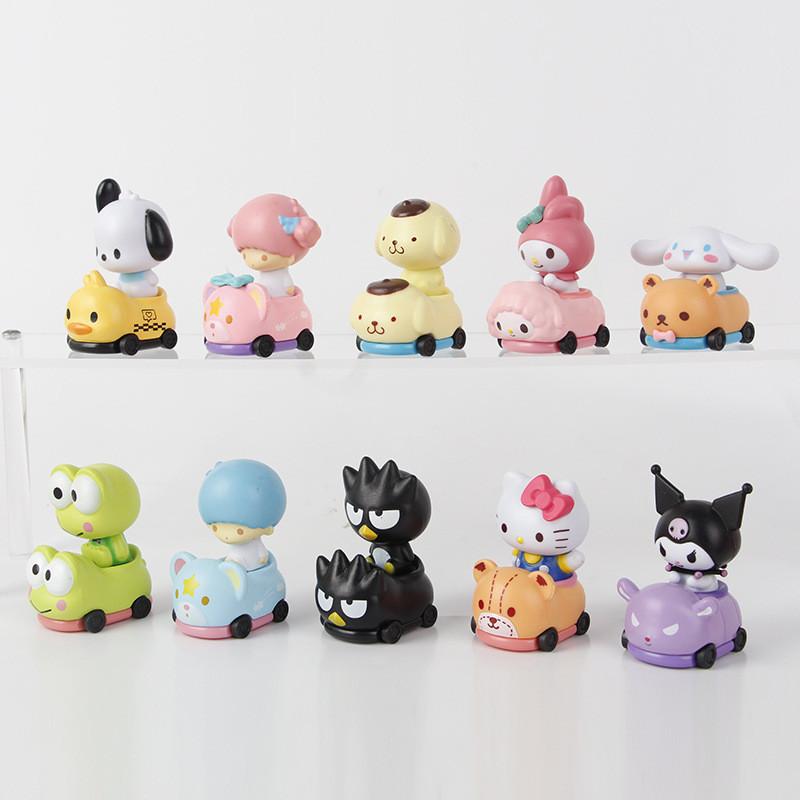 Adorable Sanrio Kuromi Pull Along Toy Car Collection Pvc Blind Box Figures