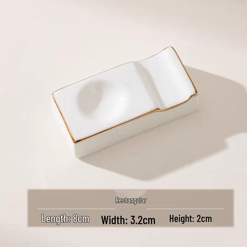 Abay Gold-Edge Bone China Spoon & Chopstick Rest Set