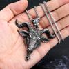 Vintage Domináns Rozsdamentes Acél Viking Fekete Bikafej Medál Nyakláncok Férfiaknak Fiúknak Személyiség Amulett Állat Ékszer Ajándék