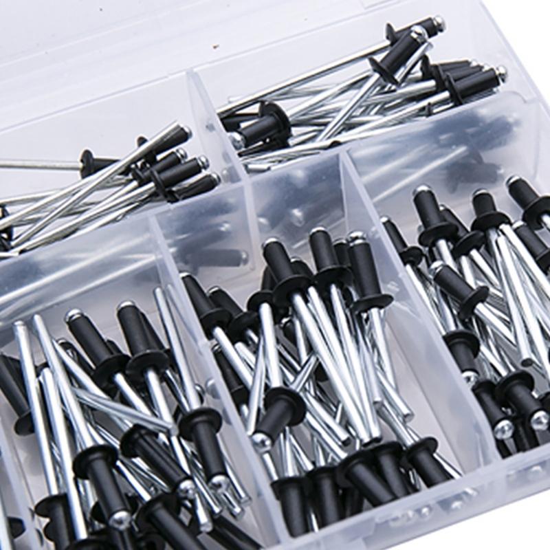385pcs Metal Blind Rivets Assortment Large Flanges Designs Heavy Duty Fasteners Simple Installation for Secure Fastening
