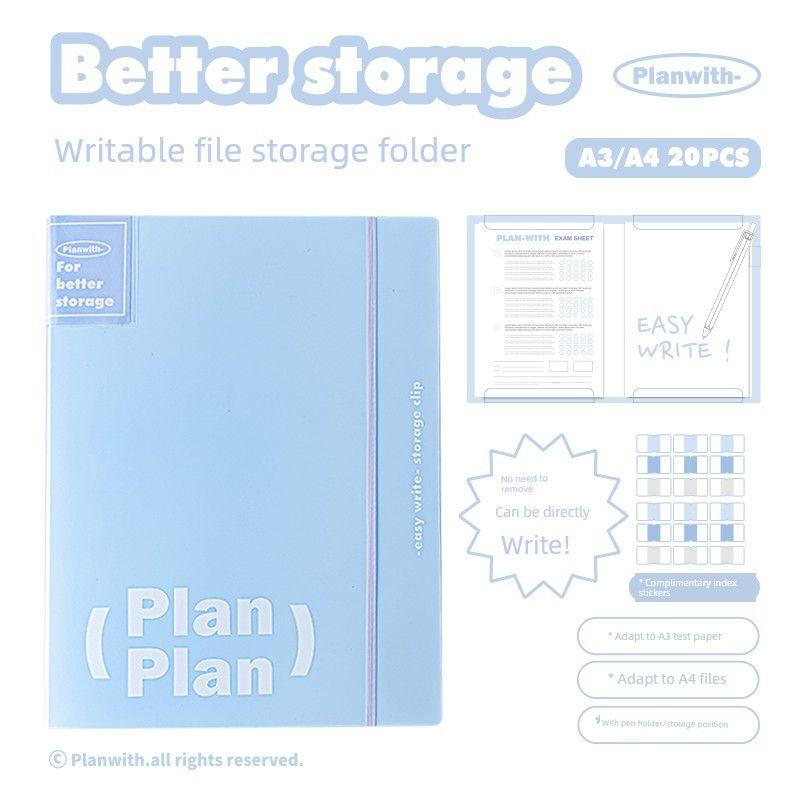 

Planwith Student Storage Book Writing Folder Blue-Blue