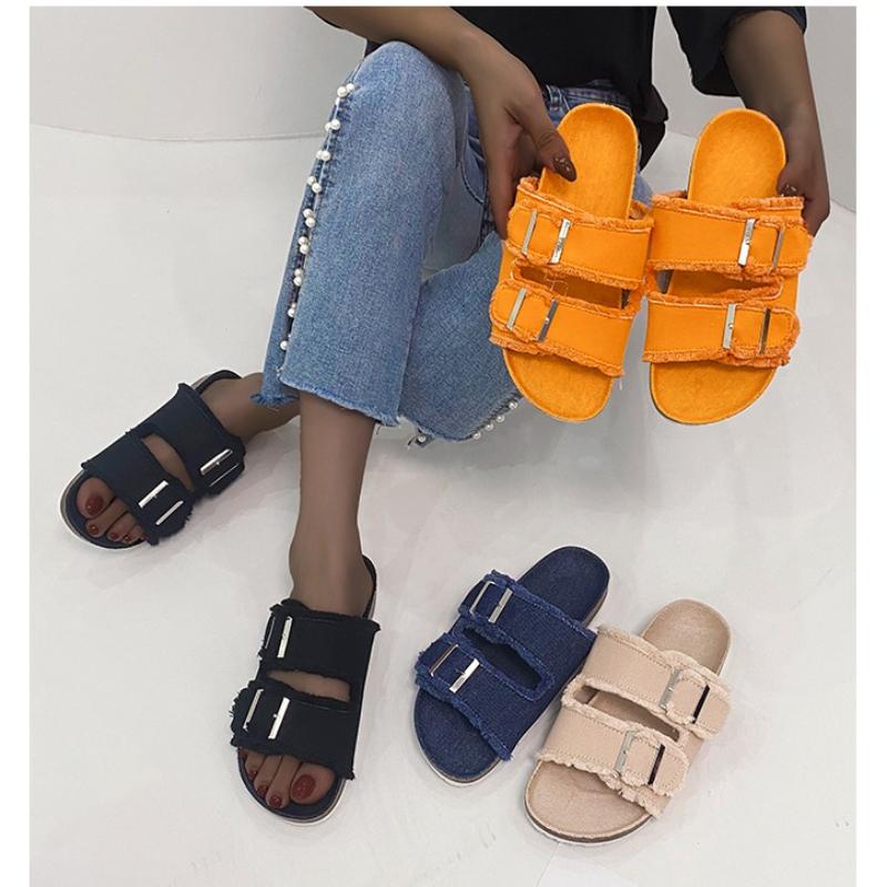 Fashion Summer Fashion Women's Slippers Women's Sandals Thick Sole Large Solid Color Slippers Banquet Party Beach Fashion Sandals