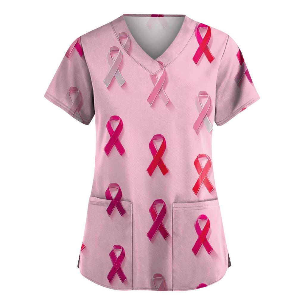 Dámská móda Overal s V výstřihem a krátkým rukávem s kapsami Potištěné topy Oblečení