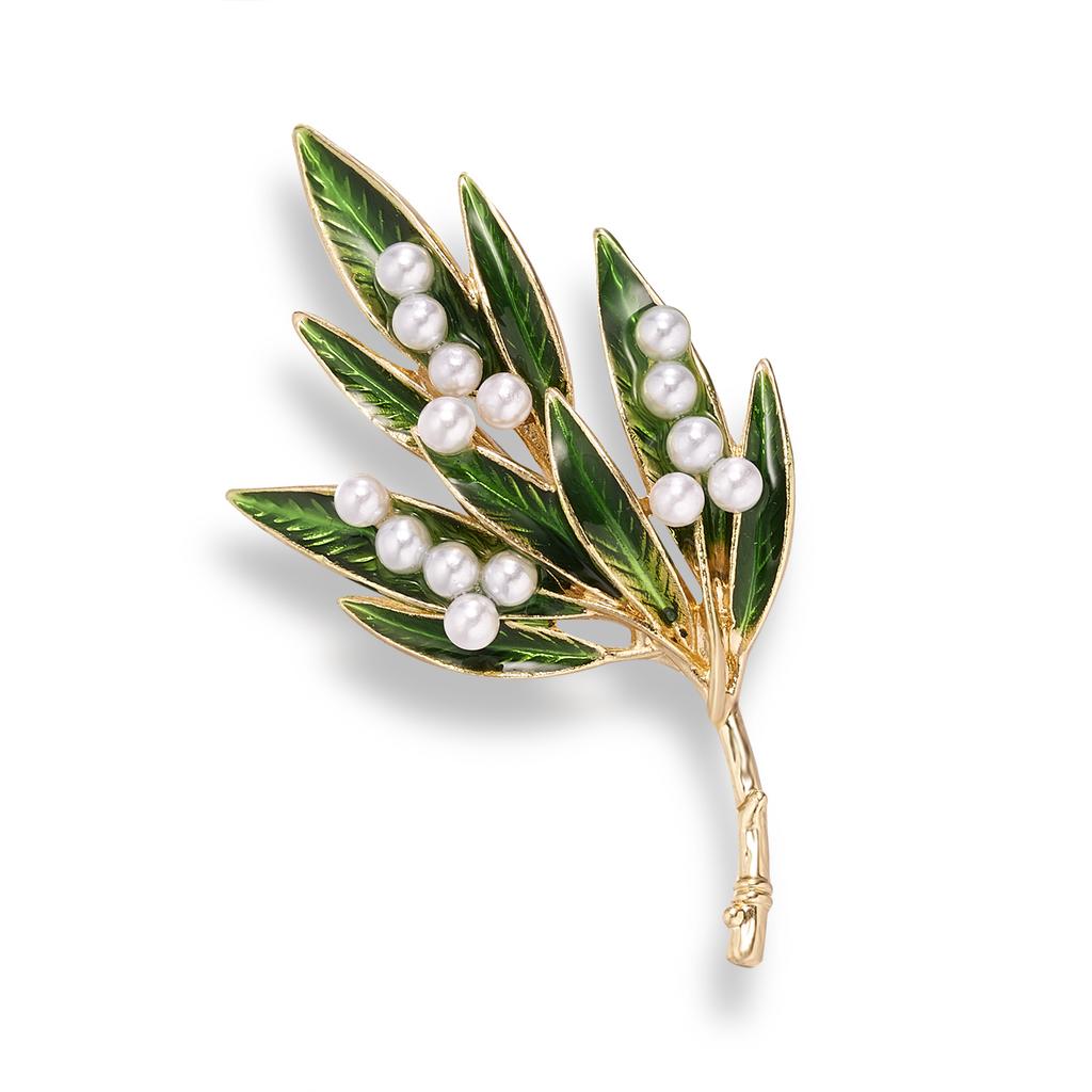 Vintage Enamel Pin Plant Brooches for Women Pearls Leaf Flower Pin Pines Daisy Broches Collar Hat Jeans Jewelry Charm Gift