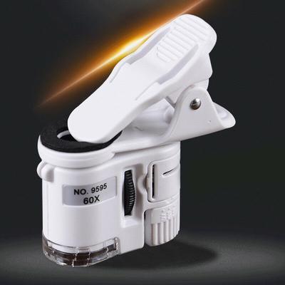 60X Universal Handy Mini Clip Led Uv Lichter Mikroskop Lupe Lupe