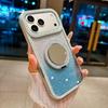 Gradient Glitter For Magsafe Magnetic Mirror Stand Holder Case For iPhone 11 12 13 14 15 16 17 Pro Max Bling Diamond Shockproof Cover