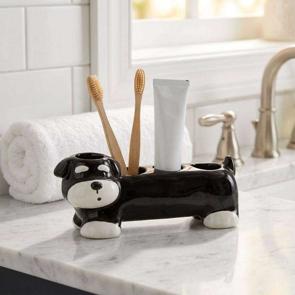 Cat Dog Shape Electric Toothbrush Stand Cartoon Toothpaste Toothbrush Base Washstand Vanity