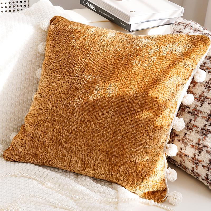 Brown Vintage Sofa Throw Pillow Cover Vintage Bedroom Headboard Cushion Simple and Modern Decorative Throw Pillow Customizable