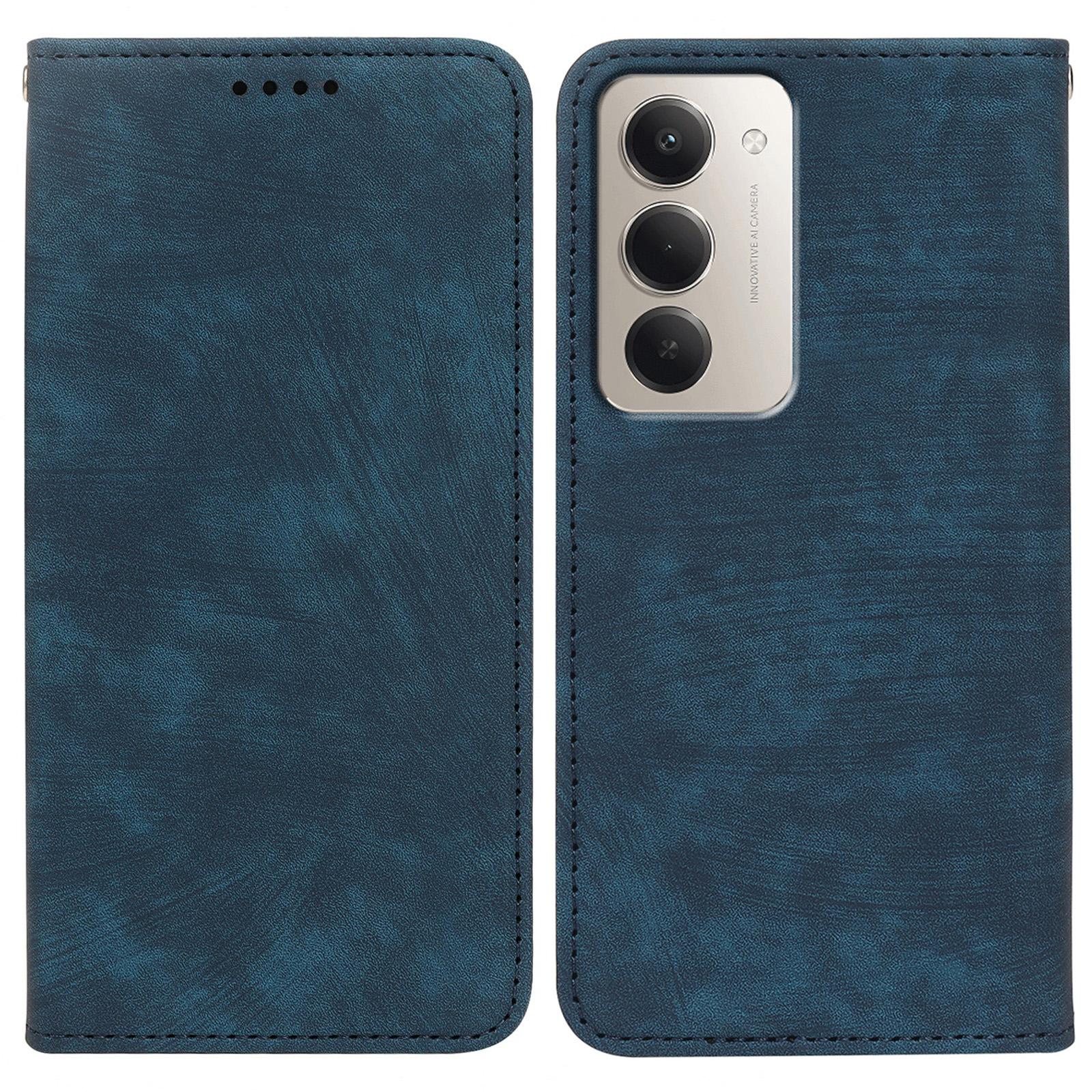 

Чохол для Xiaomi Redmi 15 5G Міцний Магнітний Шкіряний Гаманець Чохол для Телефону зі Смугастою Текстурою Blue