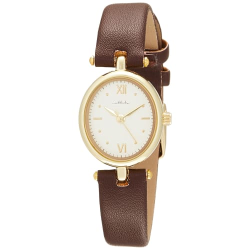 

Fieldwork Women s Analog Ellipse Watch with Gold Leather Strap, Brown (JN003-4)