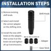 INFINAUTO Car Shift 13cm Universal Automatic and Manual Car Gear Shift Aluminum Alloy Black with 3 1 Set Knob, Knob, Adapters,