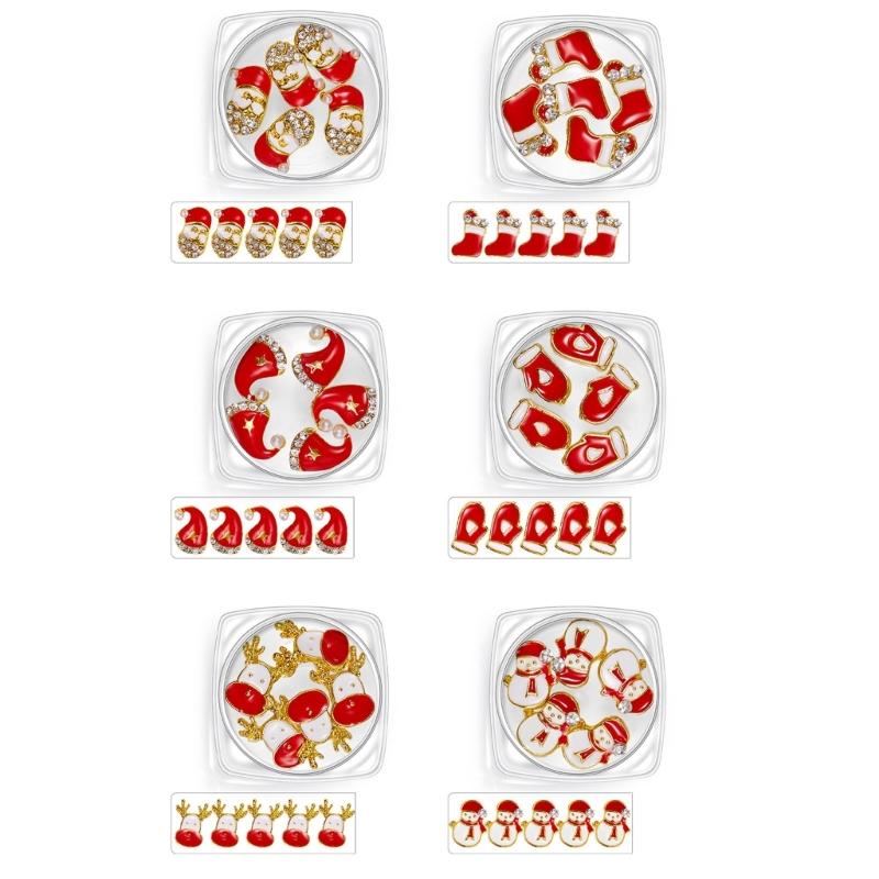 Christmas Nail Charms Lovely Snowman Nails Art Charms Nail Supplies Santa Claus Nails Art Decorations for Women Girls