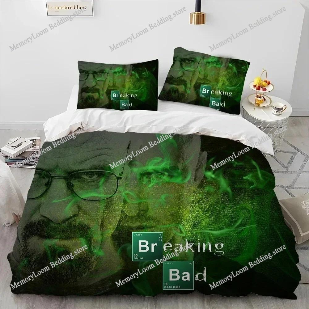 TV Show Hit Breaking Bad Walter Hartwell Bedding Set King/Queen Size Duvet Cover 3D Print Cozy Soft Bed Sheet Set Home Decor