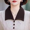 Spring & Autumn 2025 Women's Petite Shirt Collar Dress for Middle-Aged and Elderly - Fake Two-Piece Design
