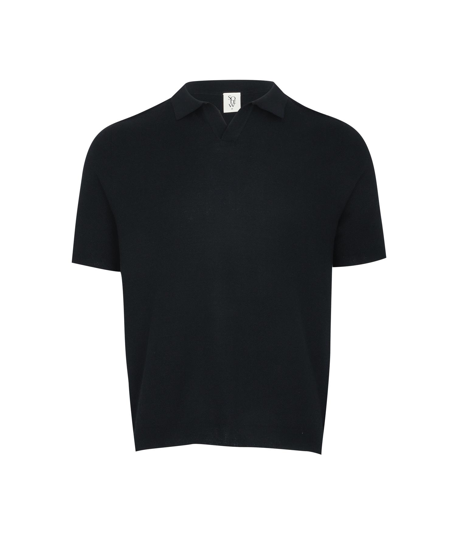 Soru Open Collar Summer Knit_Dark Navy M
