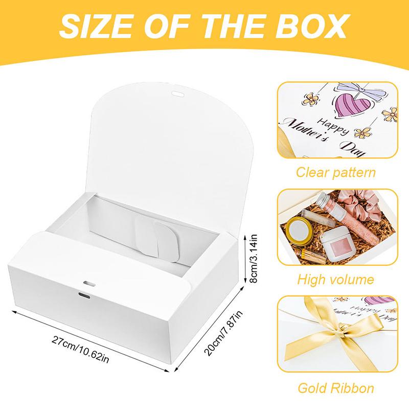 WTEMPO Mother's Day/Mother's Birthday Pink Gift Boxes Daily Presents Universal Packaging Boxes DIY Foldable Paper Boxes with Ribbon Bow
