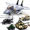 Sluban Militaire Techniek Voertuig Leger Tank Vliegtuigen Oorlogsvliegtuig Vechter Model Bouwstenen Sets Bakstenen Speelgoed Kinderen