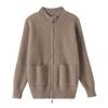 Heavyweight Stand Collar Wool Cardigan - Versatile Casual Solid Color for Autumn/Winter