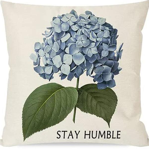 Plant and Flower Hydrangea Printed Linen Pillowcase Home Sofa Living Room Bedroom Pillowcase