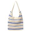 New Hollowed Out Straw Woven Bag, Handmade Striped Woven Bag, Large Capacity Single Shoulder Women's Bag, Tote Bag, Vacation Beach Bag