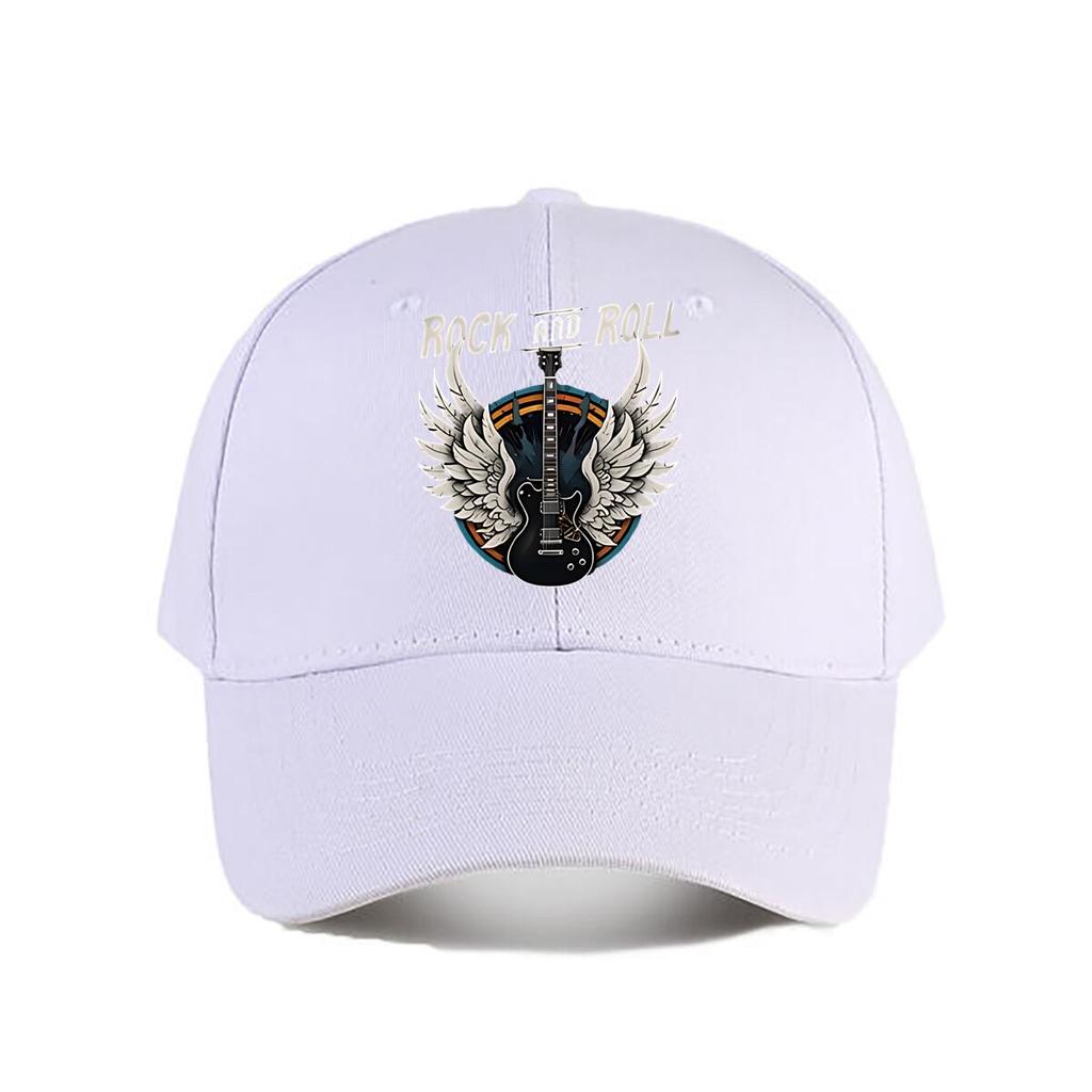 Vintage Rock And Roll Guitar Wings Baseball Cap Fashion Unisex Sunhat Womens Outdoor Sports Snapback Cap