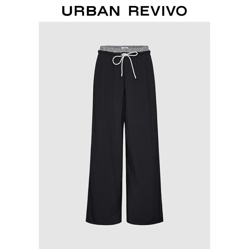 UR Women's Casual Plaid Drawstring Straight Leg Pants