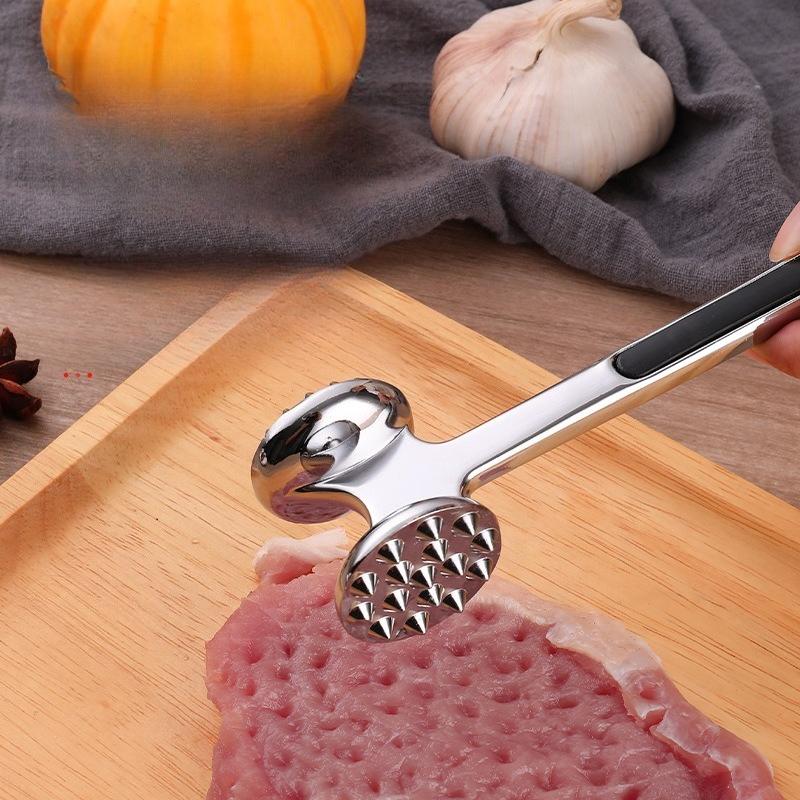 1PC Kitchen Meat Hammer Solid Steak Hammer Steak Hammer Rib Breaker Meat Rejuvenation Hammer Household Meat Loosing Hammer Double-sided Meat Hammer