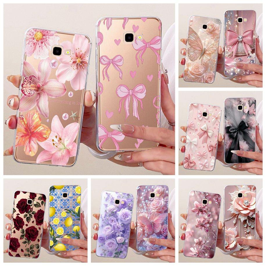 Case For Samsung Galaxy J4+ J4 Core 2018 Cover SM-J410F SM-J415F Clear Cases Fashion Flower Silicone Bumper For Samsung J4 Funda