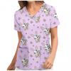 Women's T-shirt V-neck Nurse Uniform Casual and Comfortable Short Sleeved Women's Dreamy Printed T-shirt