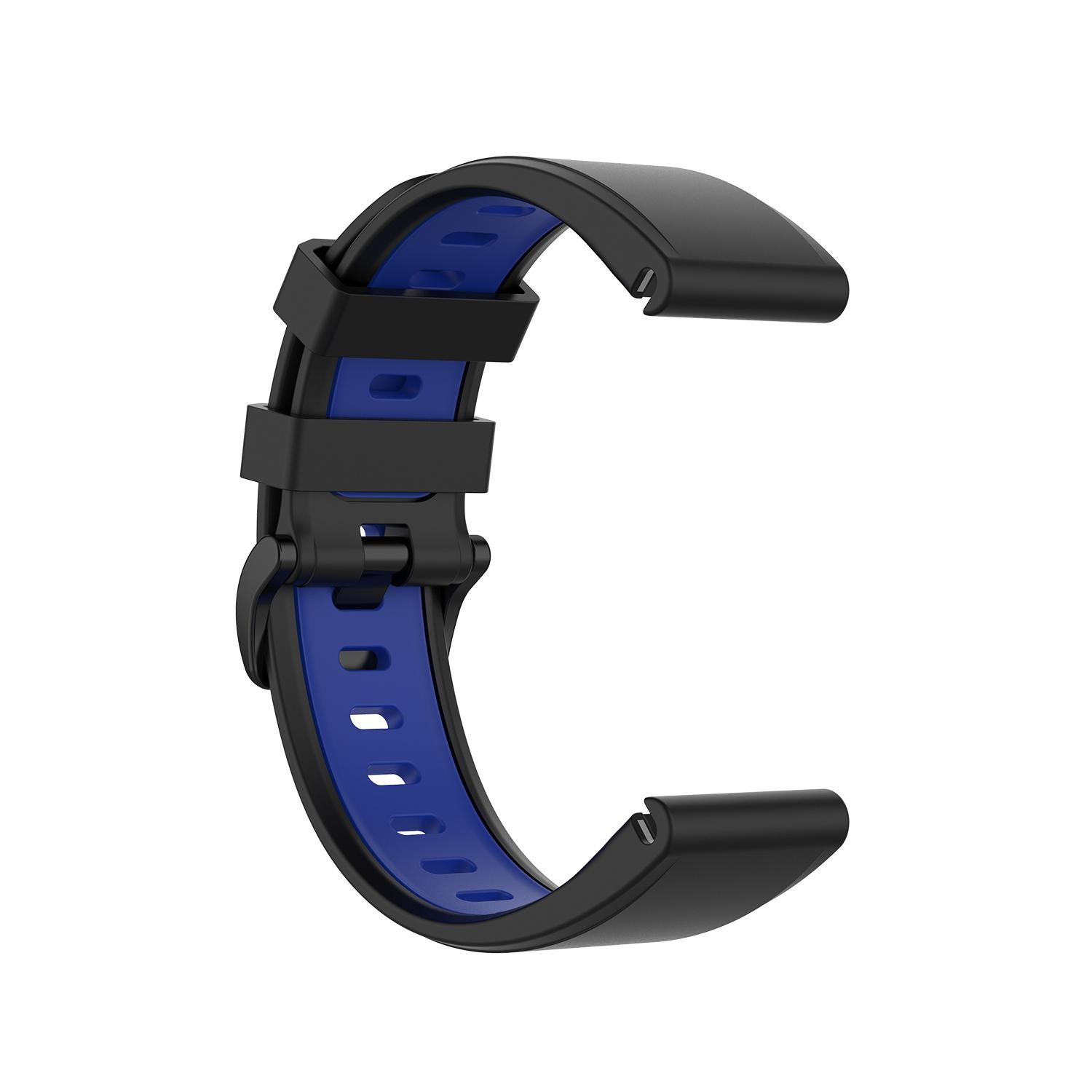 

Bi-color Silicone Smart Watch Band for Garmin Fenix 7/Fenix 6/Fenix 5 Cyan/Grey