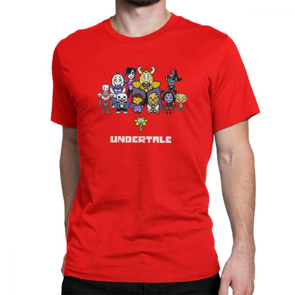 

Game Tshirt Men Undertale TShirt Sans Papyrus Mettaton Flowey Frisk Red Heart Crew Neck Tops Cotton Tee Shirt Summer T Shirt S