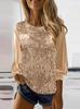 2025 European & American Women's Casual Sequin Round Neck Long Sleeve Pullover
