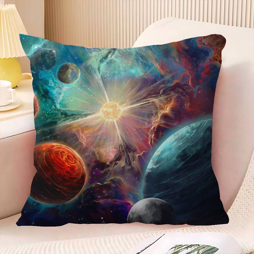 Cool Starry Universe Planet Art Pillow Cushion Cover Pillowcase Living Room Sofa Home Decor Customized