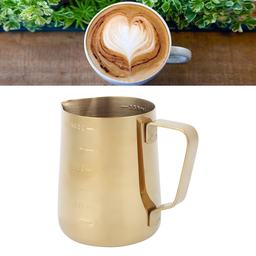 Stainless Steel Coffee Milk Frothing Cup Pitcher Jug with Scale for Home Coffee Latte Art