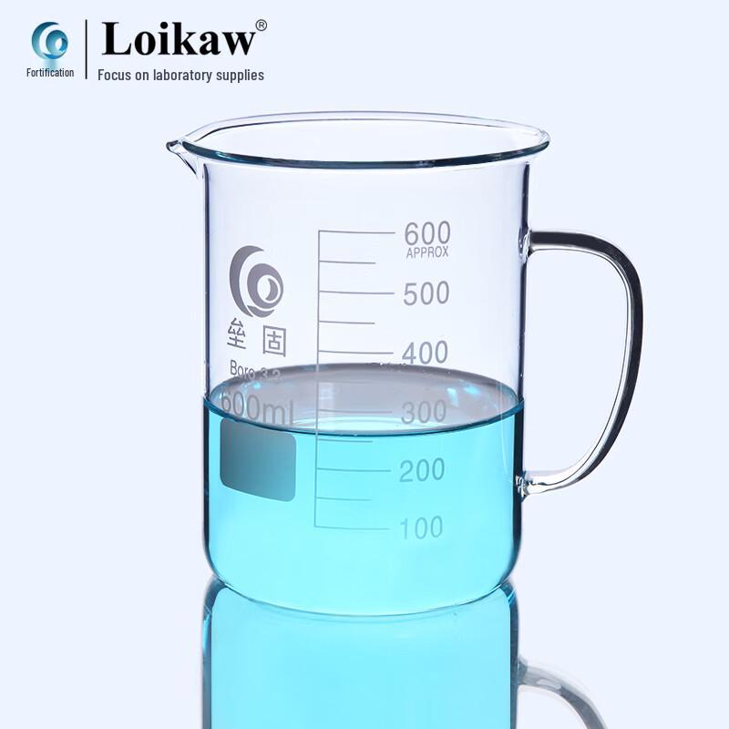 High Borosilicate Glass Graduated Beaker with Handle 600ml