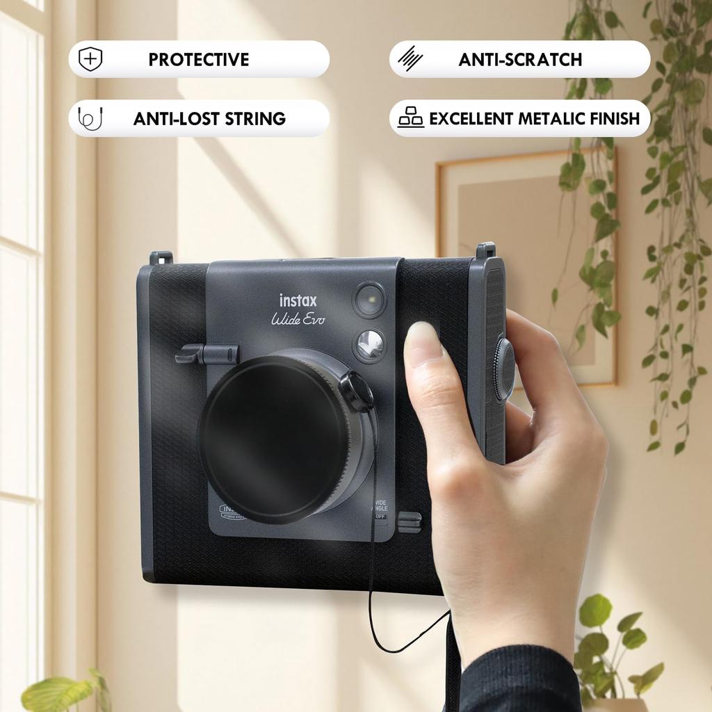 HIYQIN Ochraniacz ekranu i osłona obiektywu dla Fujifilm Instax Wide EVO Hybrid Wide Evo Aluminiowa osłona Hartowany ochraniacz ekranu LCD i folia PET na obiektyw