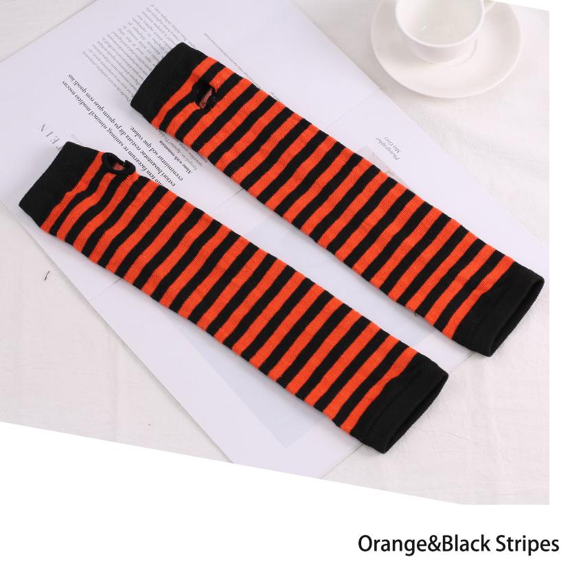 Women Winter Long Fingerless Gloves Knitted Arm Warmer Thumbhole  Gloves