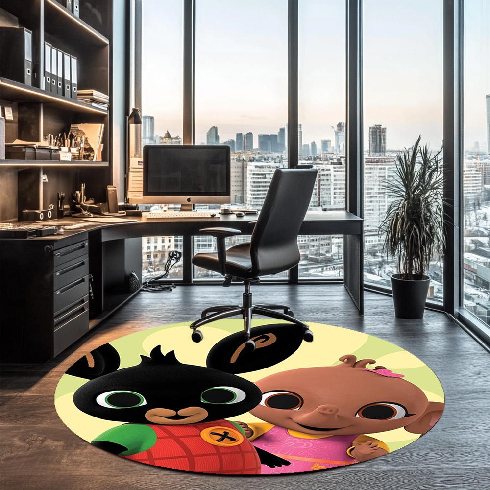 Bing Printed Round Rug Carpet Chair Rug Area Rug Entryway Doormats,for Office Chair Living Room Bedroom Kitchen Room.