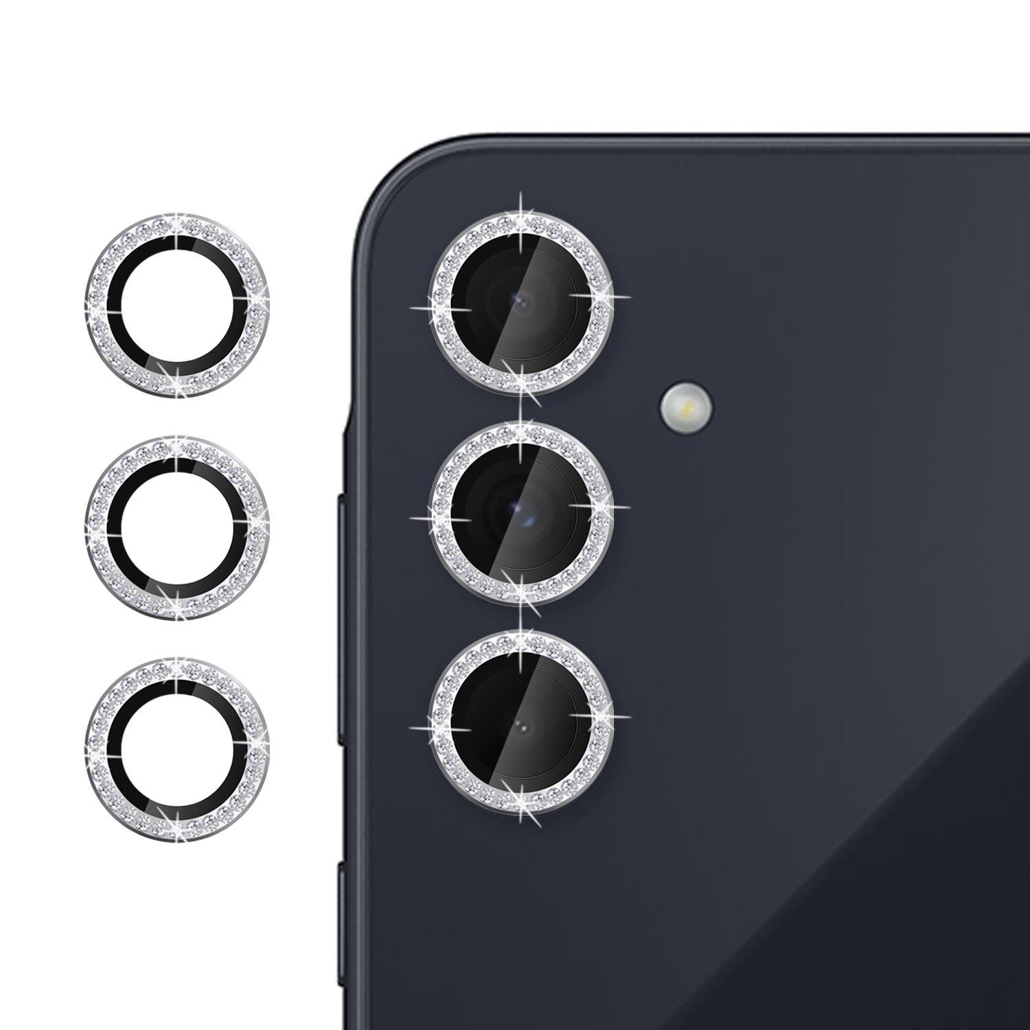 

Защитное стекло для объектива камеры Samsung Galaxy A35 5G, дизайн «Кольцо с бриллиантом», закаленное стекло Silver