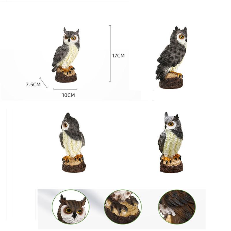 Statuie Bufniță Rășină Gri/Maro Decor de Grădină Bufniță Desktop Living Cameră Masă de Dining Curte Gazon Decor