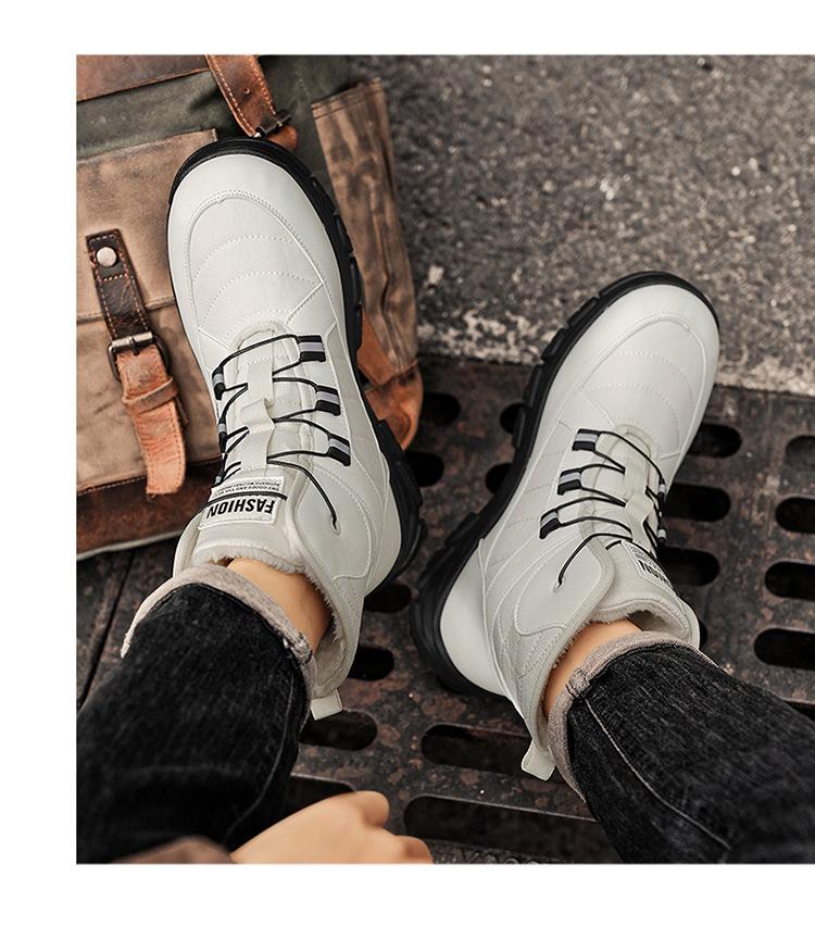 Plus Size Men's High-Top Winter Snow Boots with Warm Velvet Lining