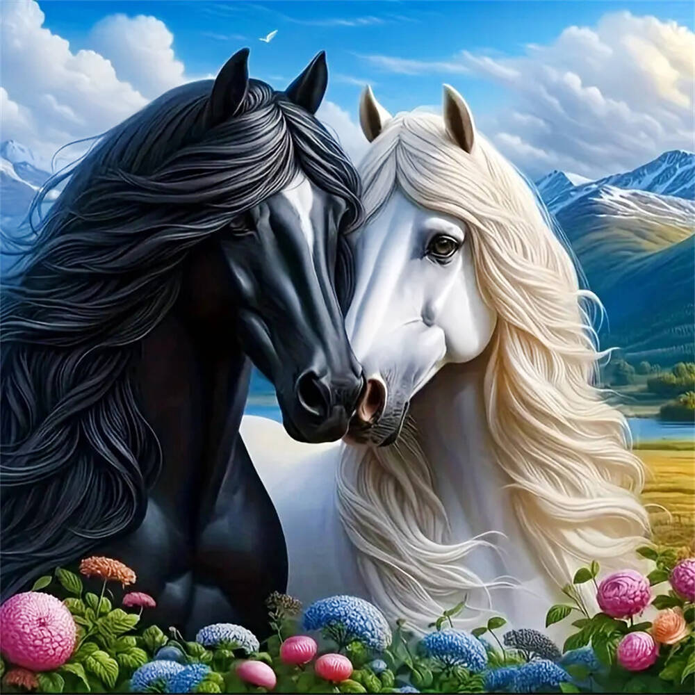 New Collection Diamond Mosaic Horse Sun Diamond Painting Full Round Drill Embroidery Animal Wall Decoration